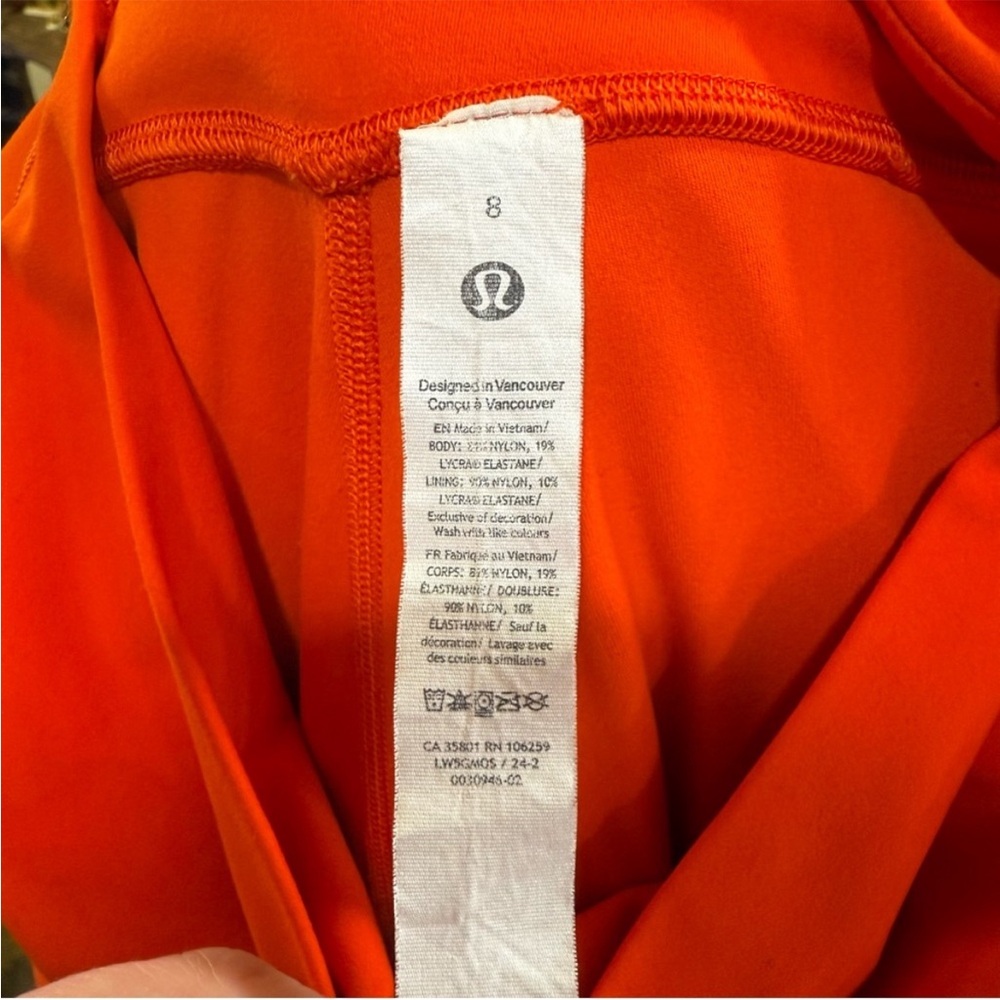 Lululemon Orange Align Pants Workout Leggings Pockets  Sz 8 Activewear Stretch - Picture 5 of 11